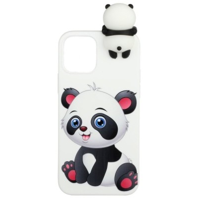 Apple iPhone 12 (12 Pro) „Squezy“ Panda cieta silikona (TPU) balts apvalks | vacins.lv