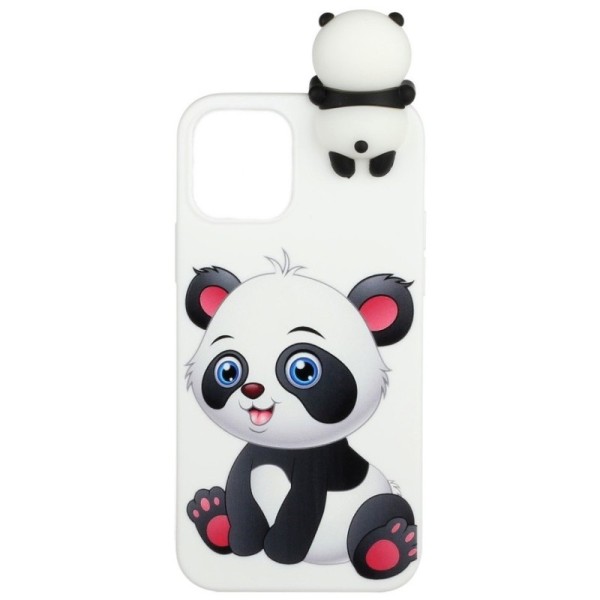 „Squezy“ Panda kieto silikono (TPU) dėklas - baltas (iPhone 12 / 12 Pro)