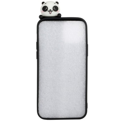 Apple iPhone 12 (12 Pro) „Squezy“ Pandas cieta silikona (TPU) melns apvalks | vacins.lv
