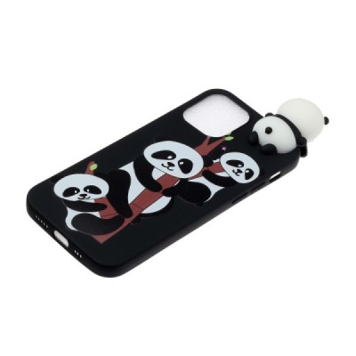 Apple iPhone 12 (12 Pro) „Squezy“ Pandas cieta silikona (TPU) melns apvalks | vacins.lv