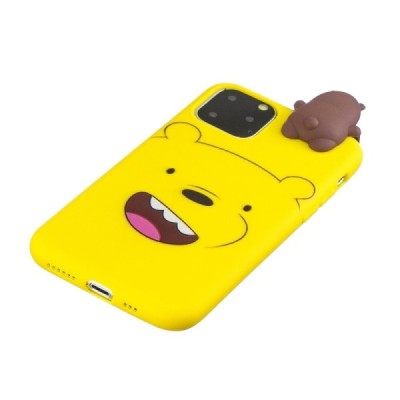 Apple iPhone 11 Pro „Squezy“ Bear kieto silikono TPU geltonas dėklas - nugarėlė | Priedai.lt