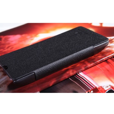 Nokia Lumia 520 juodas odinis atverčiamas Nillkin Fresh dėklas / Priedai.lt