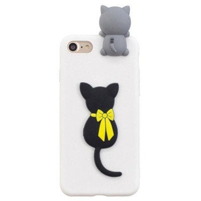 Apple iPhone 7 (iPhone 8, SE 2020) „Squezy“ Cat kieto silikono TPU baltas dėklas - nugarėlė | Priedai.lt