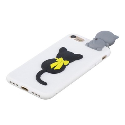 Apple iPhone 7 (iPhone 8, SE 2020) „Squezy“ Cat kieto silikono TPU baltas dėklas - nugarėlė | Priedai.lt