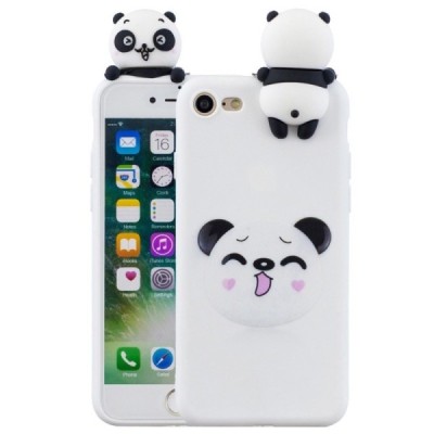 Apple iPhone 7 (iPhone 8, SE 2020) „Squezy“ Panda cieta silikona (TPU) balts apvalks | vacins.lv