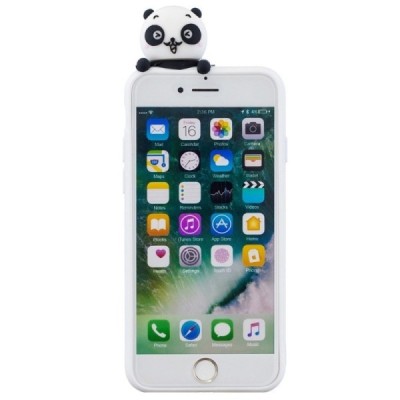 Apple iPhone 7 (iPhone 8, SE 2020) „Squezy“ Panda cieta silikona (TPU) balts apvalks | vacins.lv