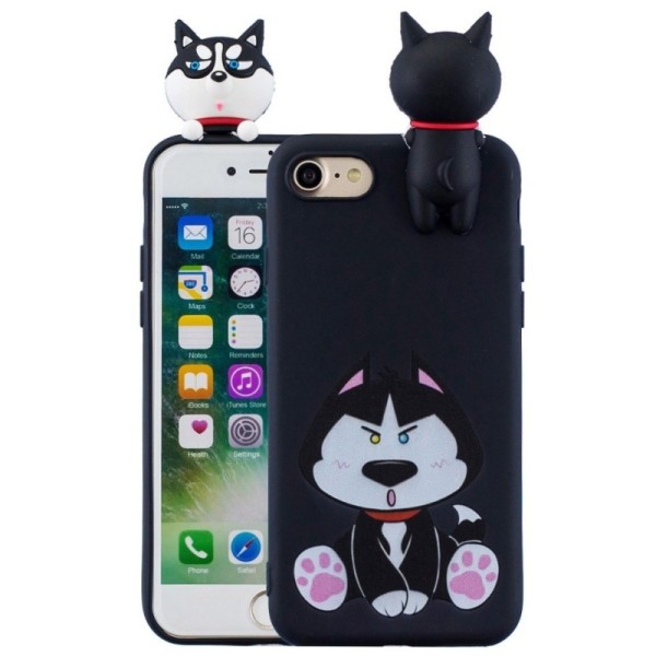 „Squezy“ Dog cieta silikona (TPU) apvalks - melns (iPhone 7 / 8 / SE 2020 / SE 2022)