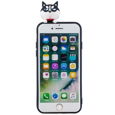 Apple iPhone 7 (iPhone 8, SE 2020) „Squezy“ Dog cieta silikona (TPU) melns apvalks | vacins.lv
