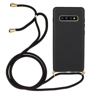 Samsung Galaxy S10 (G973) Strap cieta silikona (TPU) melns apvalks | vacins.lv