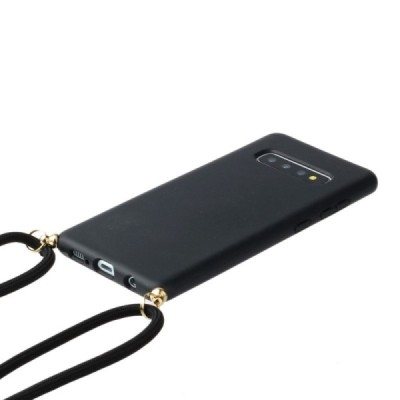 Samsung Galaxy S10 (G973) Strap cieta silikona (TPU) melns apvalks | vacins.lv