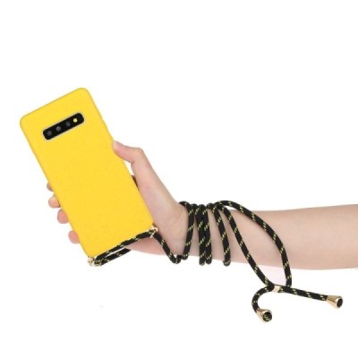 Samsung Galaxy S10 (G973) Strap kieto silikono TPU geltonas dėklas - nugarėlė | Priedai.lt