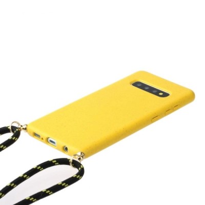 Samsung Galaxy S10 (G973) Strap kieto silikono TPU geltonas dėklas - nugarėlė | Priedai.lt