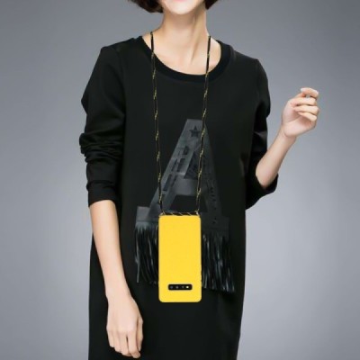 Samsung Galaxy S10 (G973) Strap kieto silikono TPU geltonas dėklas - nugarėlė | Priedai.lt