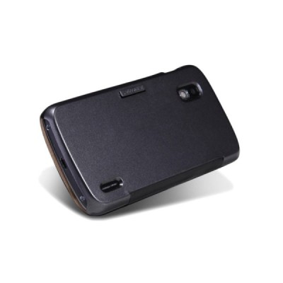 LG Nexus 4 E960 juodas odinis atverčiamas Nillkin Fresh dėklas / Priedai.lt