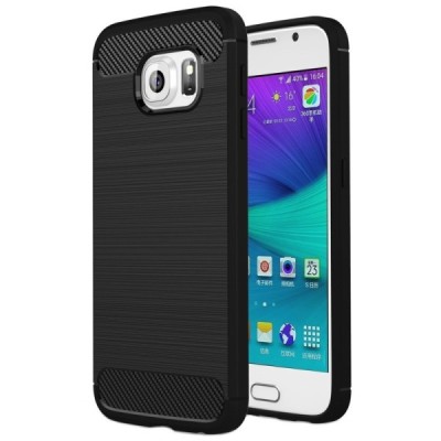 Samsung Galaxy S6 (G920) „Carbon“ cieta silikona (TPU) melns apvalks | vacins.lv