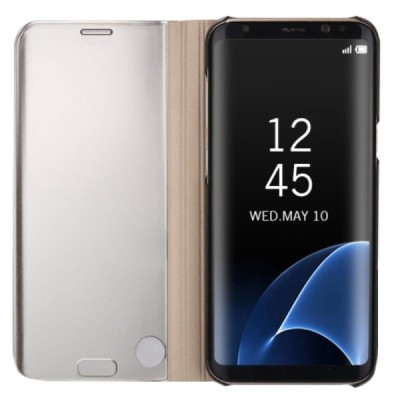 Samsung Galaxy Note 8 (N950F) plastmasas atvērams melns ādas maciņš | Vacins.lv