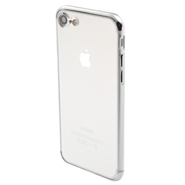„Sulada“ kieto silikono (TPU) dėklas - skaidrus, sidabrinis (iPhone 7 / 8 / SE 2020 / SE 2022)