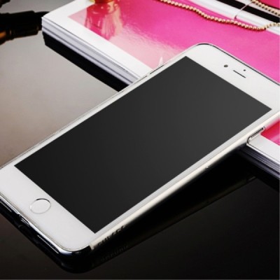 Apple iPhone 7 (iPhone 8, SE 2020) „Sulada“ kieto silikono (TPU) silikoninis skaidrus permatomas plonas dėklas su sidabriniu rėm