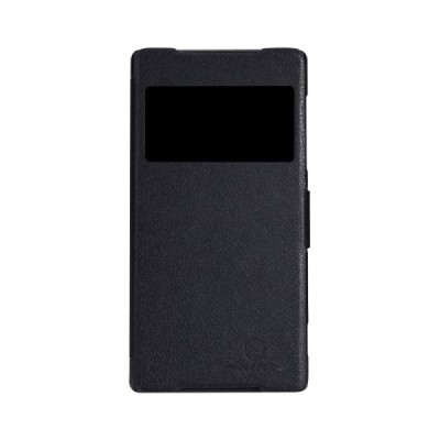 Sony Xperia Z2 juodas odinis atverčiamas Nillkin Fresh dėklas / Priedai.lt