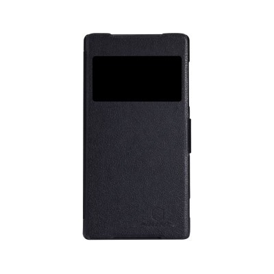 Sony Xperia Z2 juodas odinis atverčiamas Nillkin Fresh dėklas / Priedai.lt