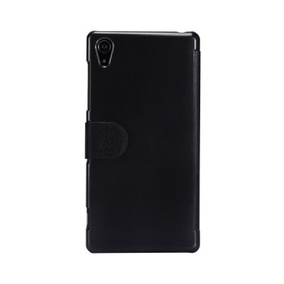 Sony Xperia Z2 juodas odinis atverčiamas Nillkin Fresh dėklas / Priedai.lt