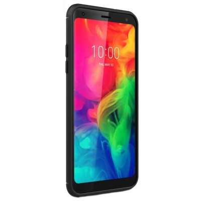LG Q7 „Carbon“ cieta silikona (TPU) melns apvalks | vacins.lv