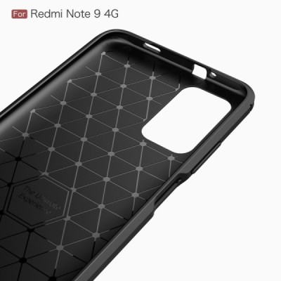 Xiaomi Redmi 9T 5G „Carbon“ cieta silikona (TPU) melns apvalks | vacins.lv