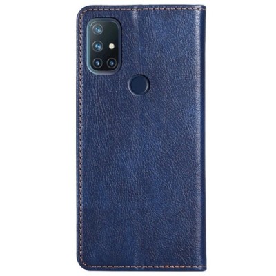 OnePlus Nord N10 5G Solīds zils ādas atvērams maciņš | Vacins.lv
