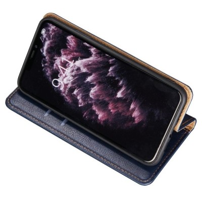 OnePlus Nord N10 5G Solīds zils ādas atvērams maciņš | Vacins.lv