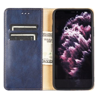 OnePlus Nord N10 5G Solīds zils ādas atvērams maciņš | Vacins.lv