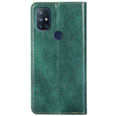 OnePlus Nord N10 5G Solīds zaļš ādas atvērams maciņš | Vacins.lv