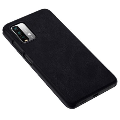 Greznais „Nillkin“ Qin sērijas ādas atvērams melns Xiaomi Redmi 9T 5G maciņš | Vacins.lv