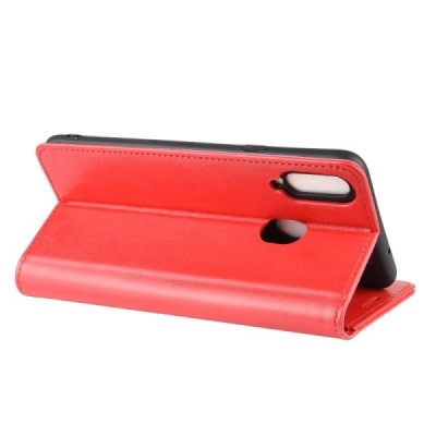 Samsung Galaxy A20s (A207F) atvēramais ādas sarkans maciņš (maks) | Vacins.lv