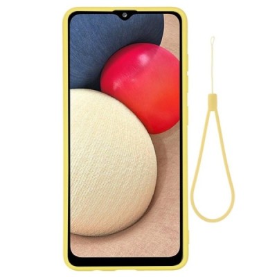 Samsung Galaxy M02s „Shell“ cieta silikona (TPU) dzeltens apvalks | vacins.lv