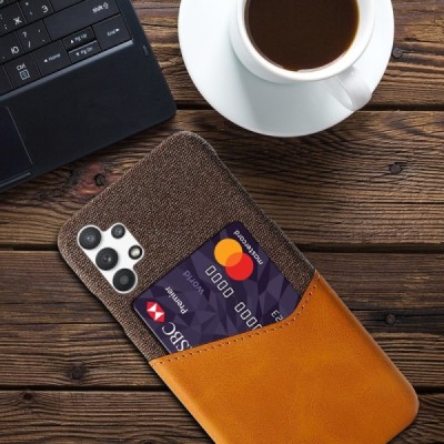 „KSQ“ Shell Samsung Galaxy A32 5G rudas odinis dėklas - nugarėlė su kišenėle kortelėms | Priedai.lt