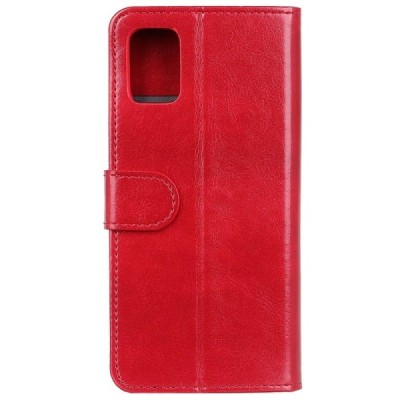 Samsung Galaxy A02s (A025) atverčiamas raudonas odinis dėklas - piniginė | Priedai.lt