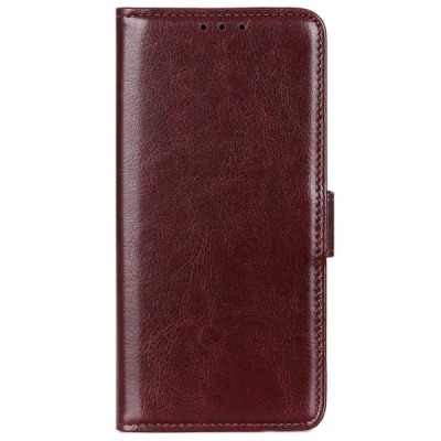 Samsung Galaxy A02s (A025) atverčiamas rudas odinis dėklas - piniginė | Priedai.lt