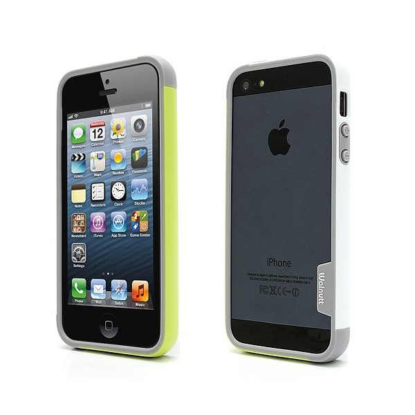 „Walnutt“ Trio rėmelis (bamperis) - baltas / žalias (iPhone 5 / 5S / SE 2016)