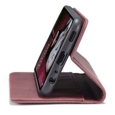 Samsung Galaxy A32 5G CaseMe Retro solīds atvēramais ādas bordo maciņš - maks | Vacins.lv