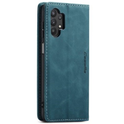 Samsung Galaxy A32 5G CaseMe Retro solīds atvēramais ādas zaļš maciņš - maks | Vacins.lv