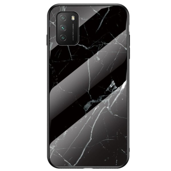 „Marble“ cieta silikona (TPU) apvalks - melns (Redmi 9T 5G)