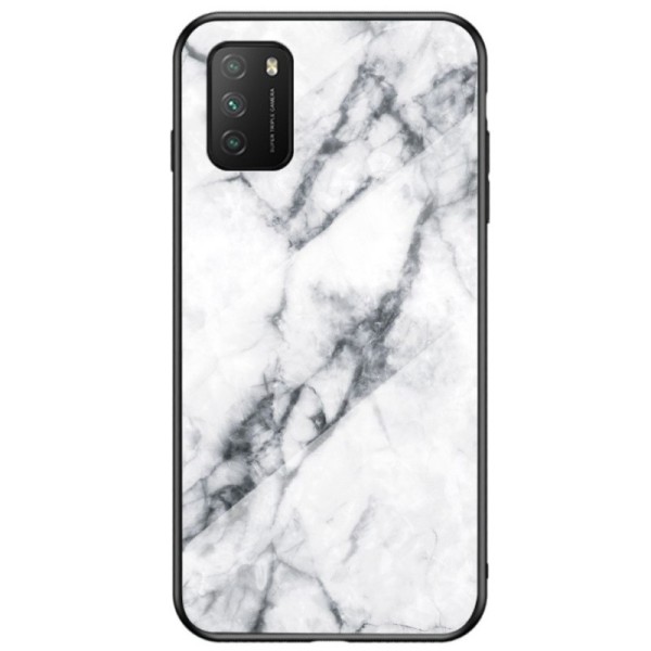 „Marble“ cieta silikona (TPU) apvalks - balts (Redmi 9T 5G)