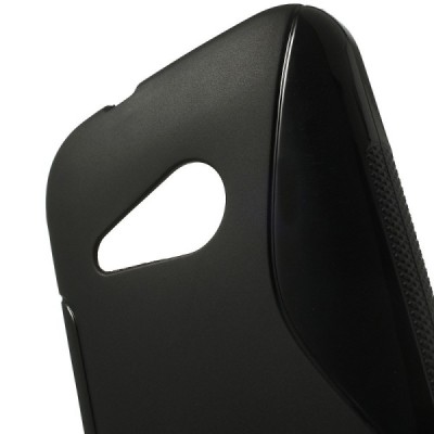 HTC One Mini 2 juodas kieto silikono TPU dėklas - nugarėlė / Priedai.lt