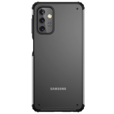 Samsung Galaxy A32 5G Armor matinis juodos spalvos apvadais kieto silikono (TPU) dėklas | Priedai.lt