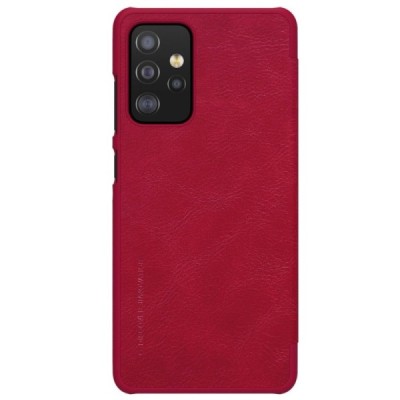 Greznais „Nillkin“ Qin sērijas ādas atvērams sarkans Samsung Galaxy A52 5G (A526B) | Vacins.lv