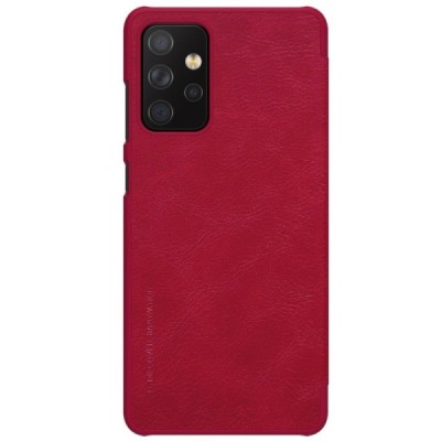 Greznais „Nillkin“ Qin sērijas ādas atvērams sarkans Samsung Galaxy A72 5G (A726B) | Vacins.lv