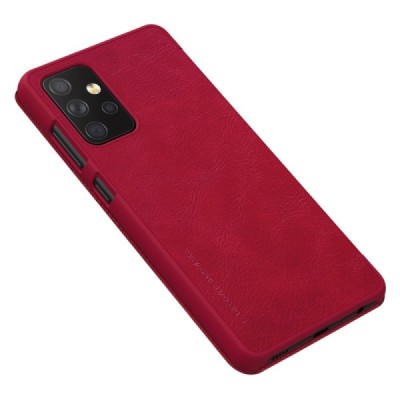 Greznais „Nillkin“ Qin sērijas ādas atvērams sarkans Samsung Galaxy A72 5G (A726B) | Vacins.lv