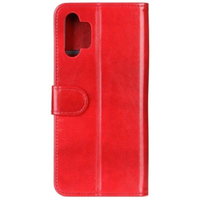 Samsung Galaxy A32 4G (A325F) atverčiamas raudonas odinis dėklas - piniginė | Priedai.lt