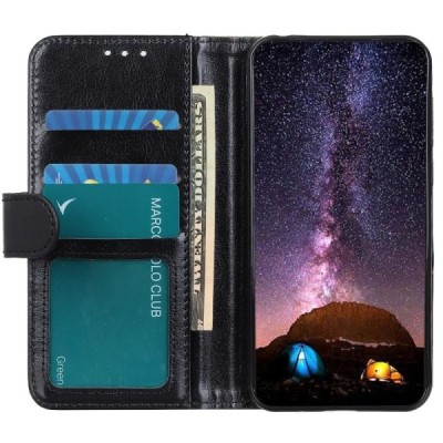 Samsung Galaxy A72 5G (A726B, A725F) atvēramais ādas melns maciņš (maks) | Vacins.lv