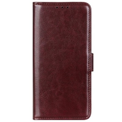 Samsung Galaxy A52 5G (A526B, A525F) atverčiamas rudas odinis dėklas - piniginė | Priedai.lt